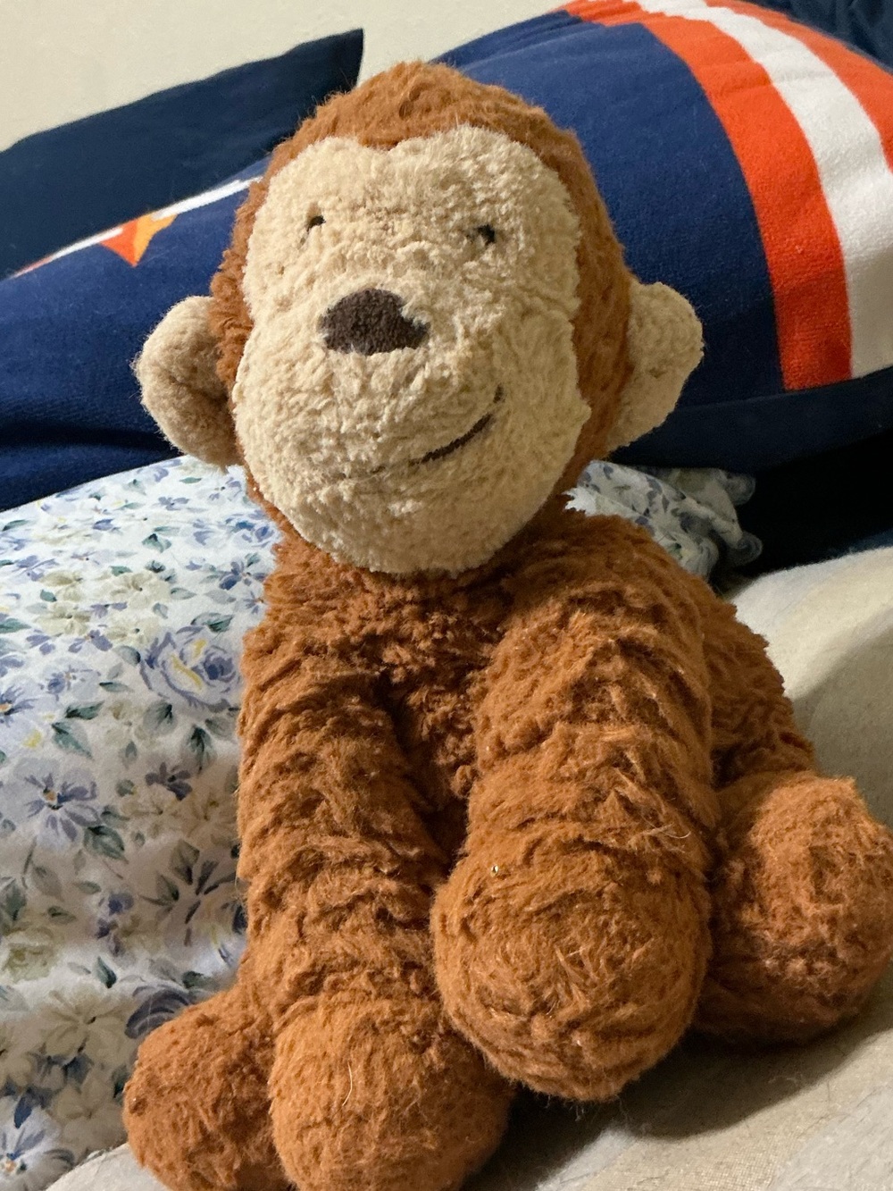 Jellycats fuddlewuddle monkey medium gently used,